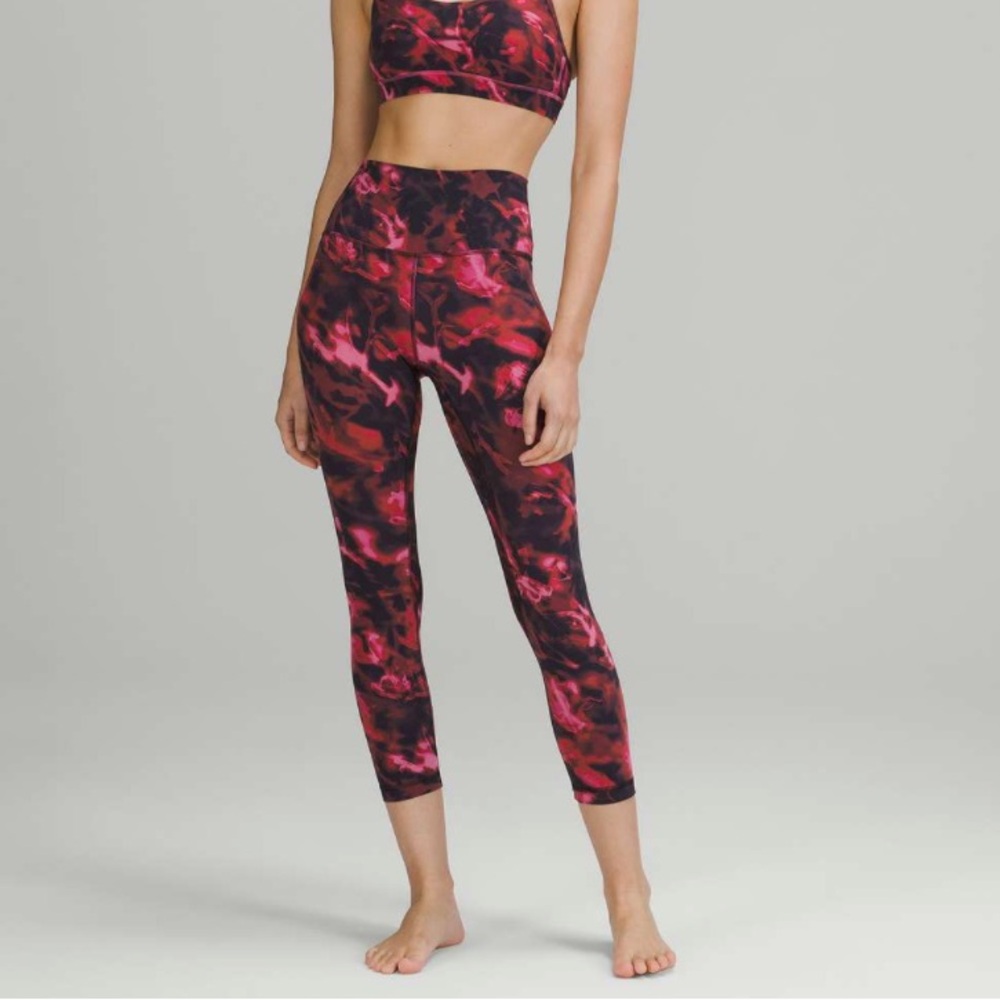 lululemon athletica Red and Black Patterned Leggings